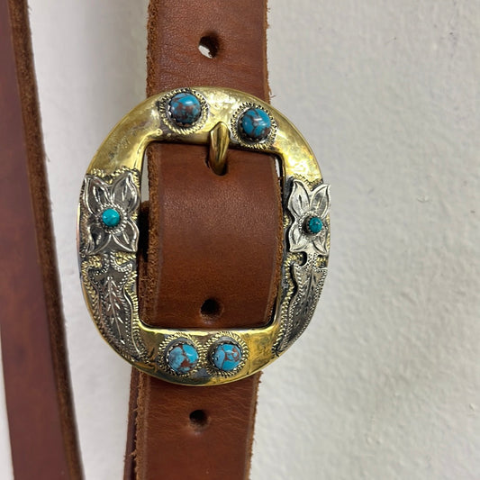 Turquoise mounted Brass Buckle