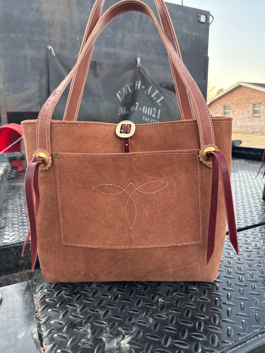 Light brown ruff out tote