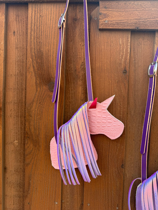 Pink unicorn iridescent mane