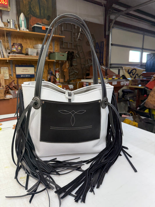 White and Black Tote