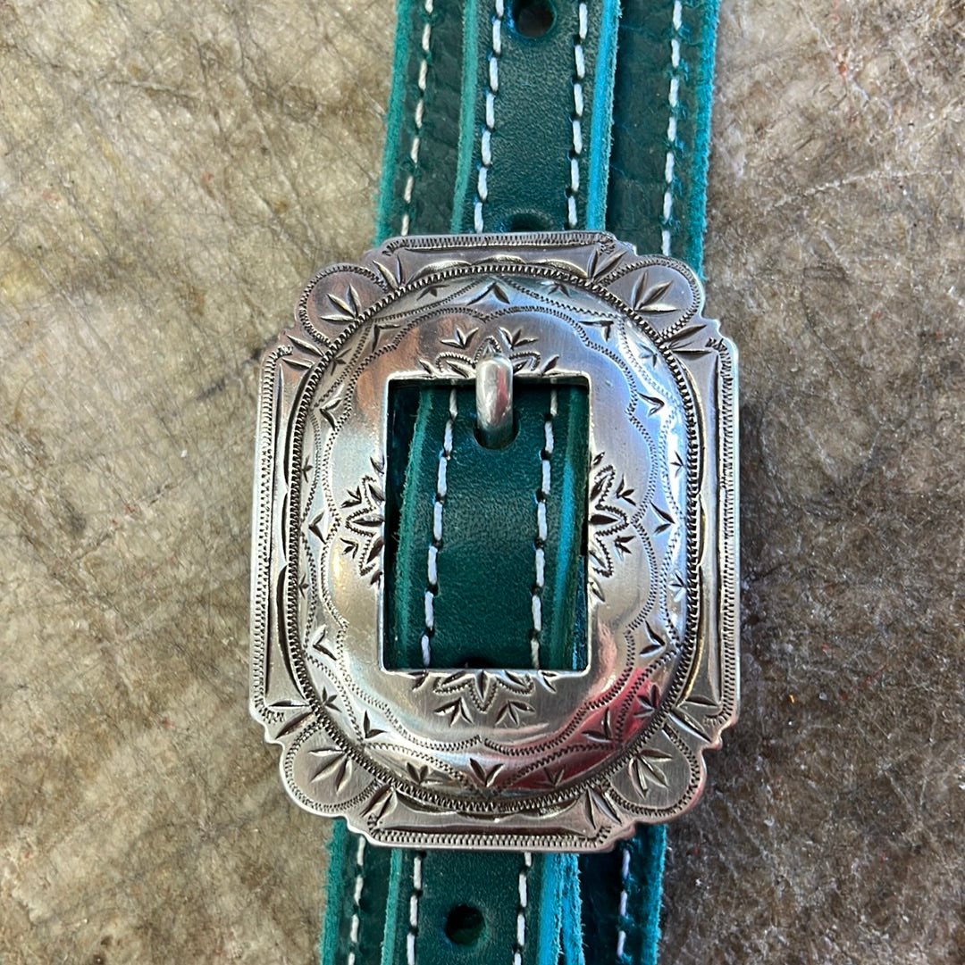 Green headstall square buckle