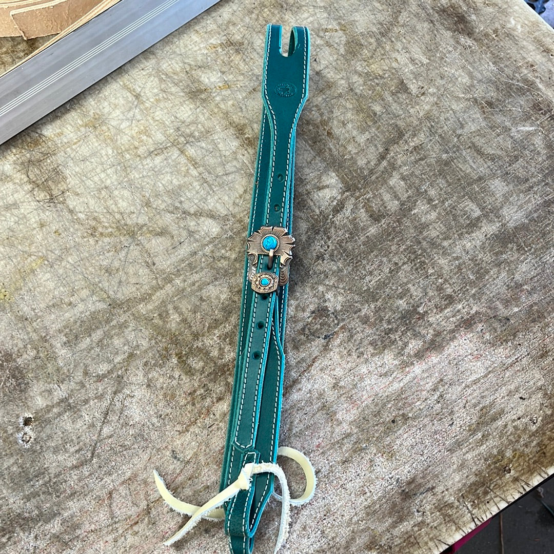 Green Headstall with Faux Turquoise