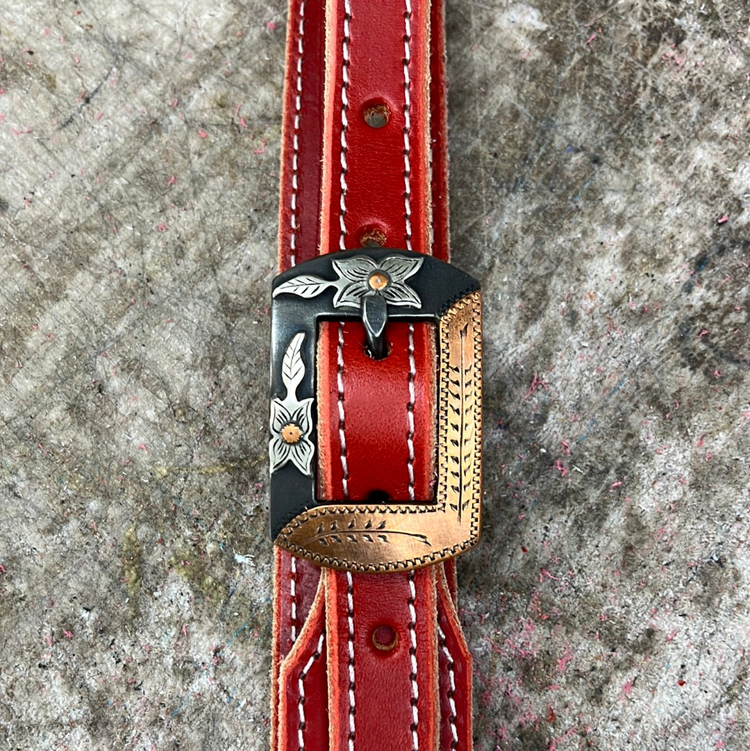 Red headstall Turtle Jones buckle